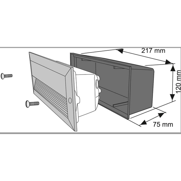 Schodowa LAMPA wpustowa BASALT 3412 Nowodvorski metalowa OPRAWA prostokątny WPUST IP44 grafitowa