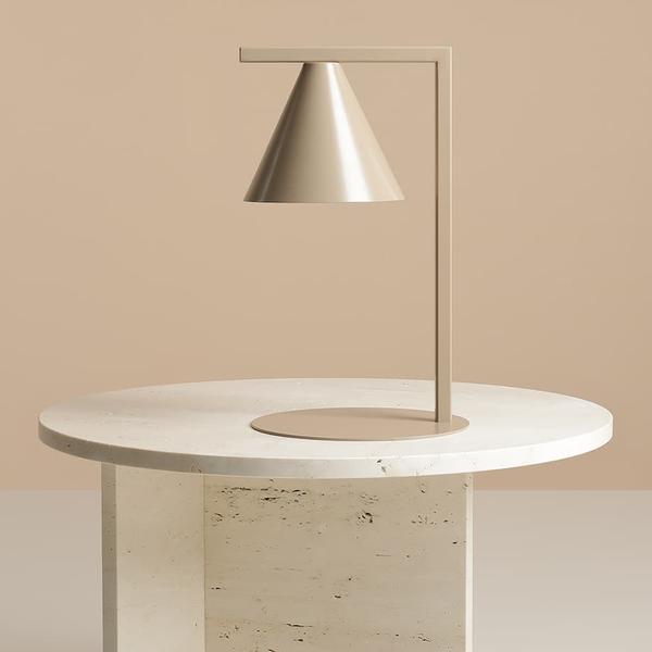 Gabinetowa lampa na biurko Form 1108B17 Aldex metalowy stożek beżowy