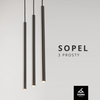 Lampa wisząca Sopel 3-płomienna tuby na listwie srebrne