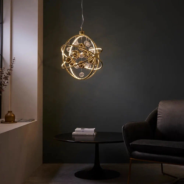 Wisząca lampa Muni 102608 LED 8,53W 3000K balls kule złoty przezroczysty