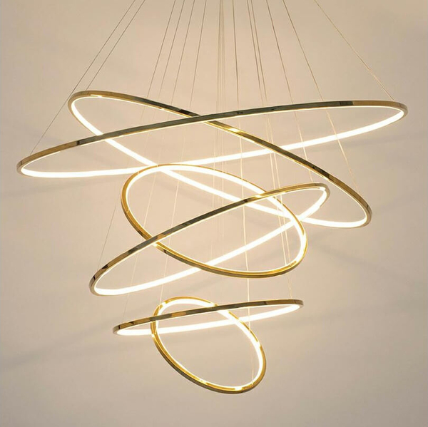 Wisząca lampa z pilotem Ring Slim MSE1501100164 Moosee LED 130W 3000K ringi złote