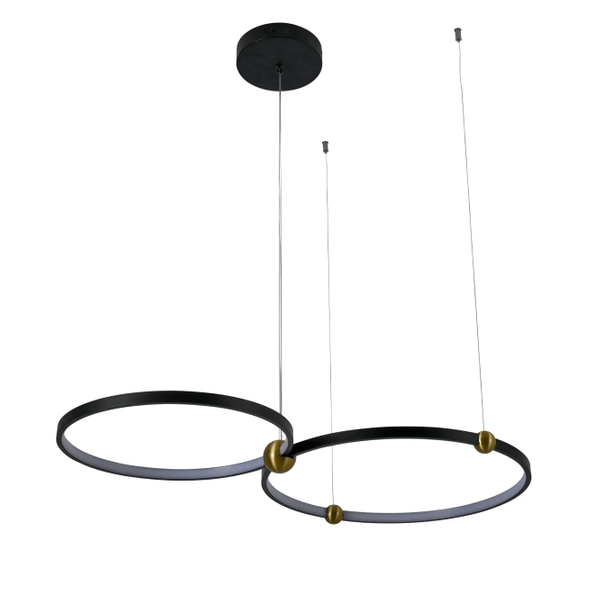 Pierścieniowa lampa wisząca Kido PL0139 Yaskr LED 34W 3000K mosiądz czarna