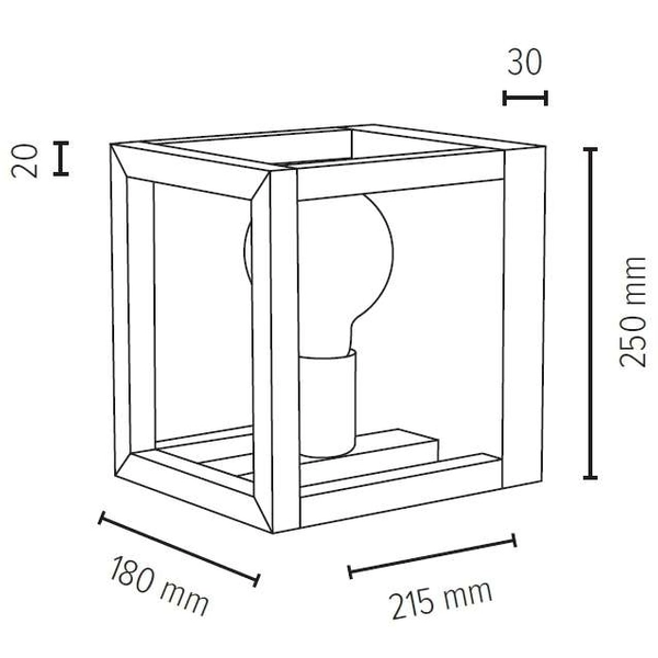 Kinkiet LAMPA ścienna KAGO 9150174 Spotlight ekologiczna OPRAWA drewniana kostka kwadratowa cube dąb olejowany chrom