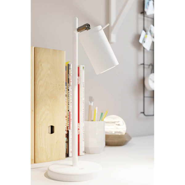 Biurkowa lampa stojąca SL.1090 regulowana do gabinetu biała