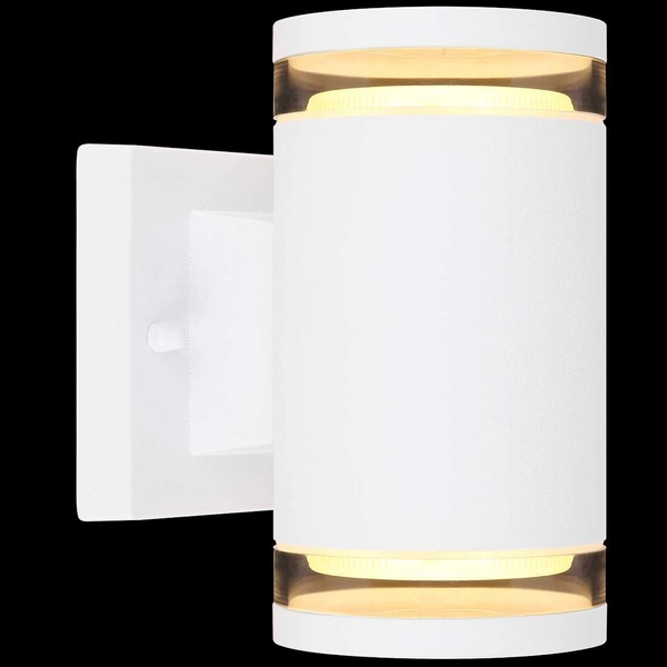 Kinkiet LAMPA zewnętrzna ALCALA 32063-2W Globo elewacyjna OPRAWA metalowa tuba ścienna outdoor IP44 biała przezroczysta