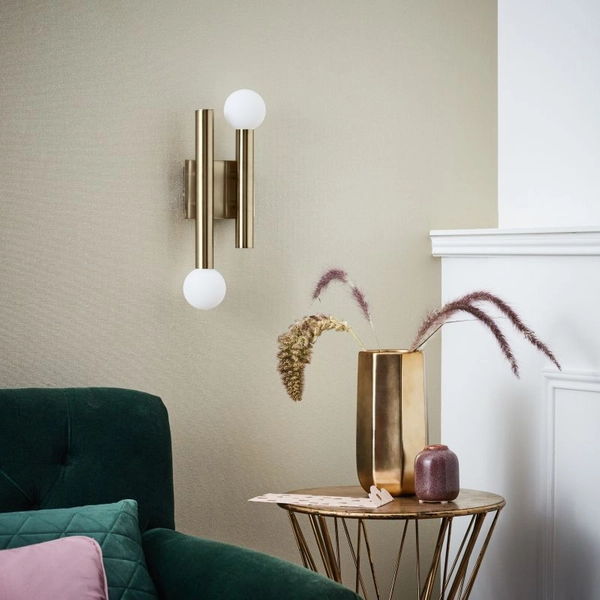 Kinkiet góra-dół Lucky 90054/31 art deco balls mosiądz