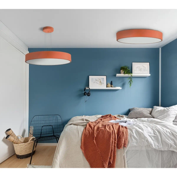 Zwisająca lampa do salonu Kengo 5236 tuba okrągła biała