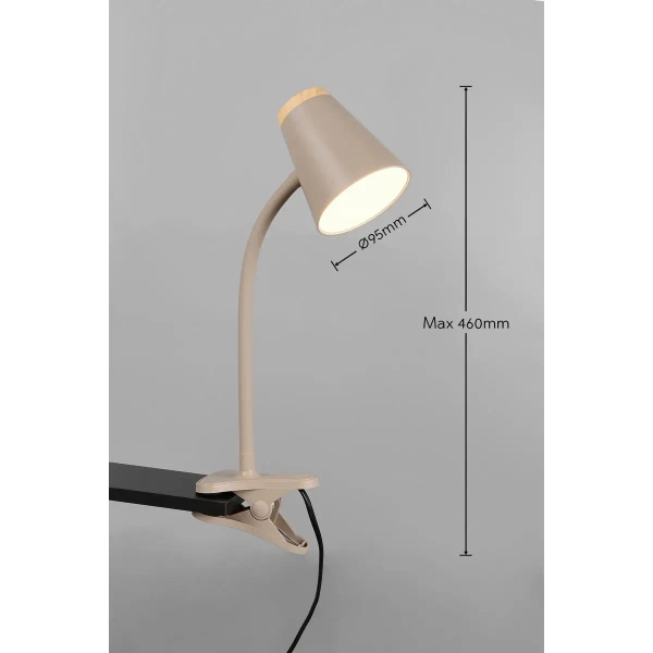 Lampka z klipsem Pongo R25831143 beżowa z włącznikiem LED 4,5W 3000K 33cm