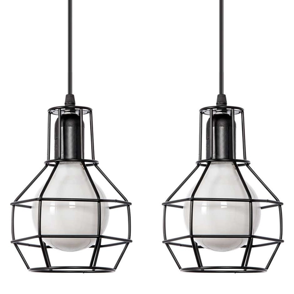 Wisząca lampa VEN W-1714/3 industrialna druciana czarne