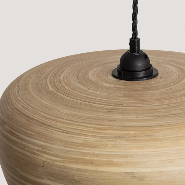Bambusowa lampa wisząca Boho ABR-LW4-BH-E27 Abruzzo okrąg brązowy