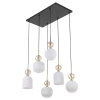Nowoczesna wisząca lampa Sophia Cognac do salonu biały czarny