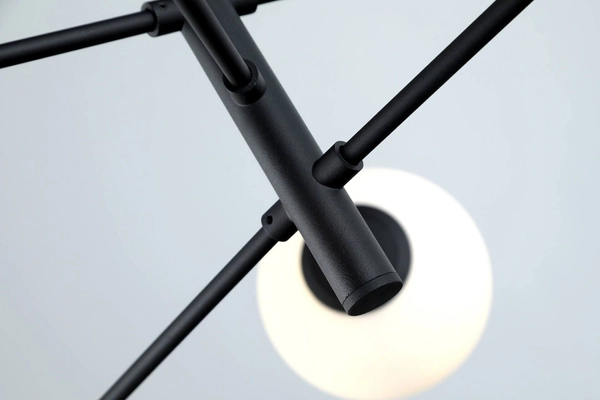 Nowoczesna lampa wisząca Oviedo do salonu balls czarna biała