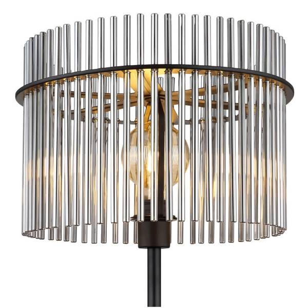 Lampa stojąca do sypialni GORLEY 15698S loft szklana czarna przydymiona
