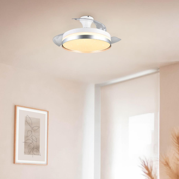 Sufitowa lampa z wentylatorem Lindberg R67382187 LED 40W 2700-6500K srebrna