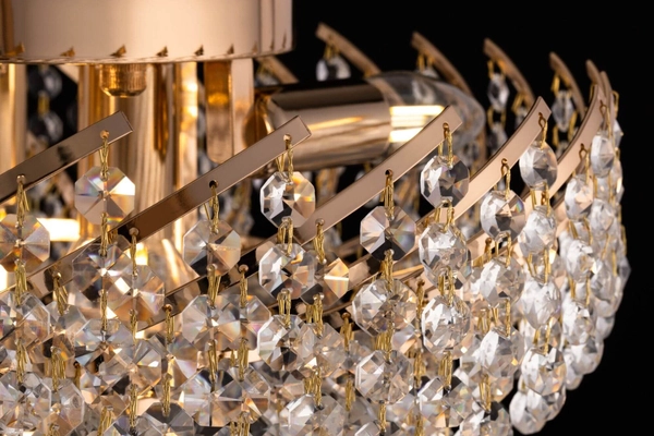 Sufitowa LAMPA glamour KAROLINA DIA120-06-G Maytoni kryształowa OPRAWA plafoniera okrągła pałacowa złota