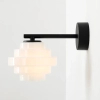 Szklana lampa ścienna FILO 9002C1 ryflowana biała czarna