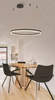Lampa wisząca ledowa Halo AZ5347 90W 3000-6000K koło ring czarna