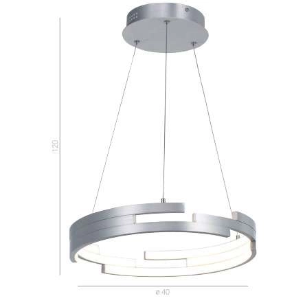 LAMPA wisząca VELAR MD16003097-1B SILVER Italux metalowa OPRAWA okrągła LED 60W 3000K zwis pierścień ring srebrny