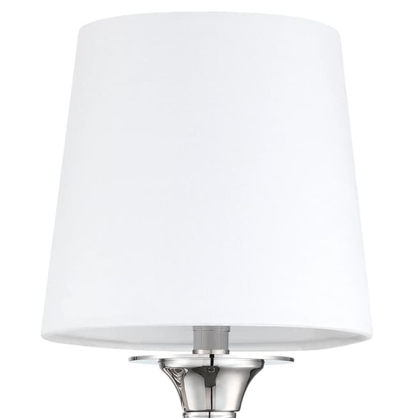 Klasyczna lampa ścienna Austin W01258NI-WH Cosmolight metal tkanina nikiel biała