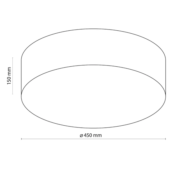 Plafon z tkaniny do salonu Rondo 1088 TK Lighting okrągły czarny biały