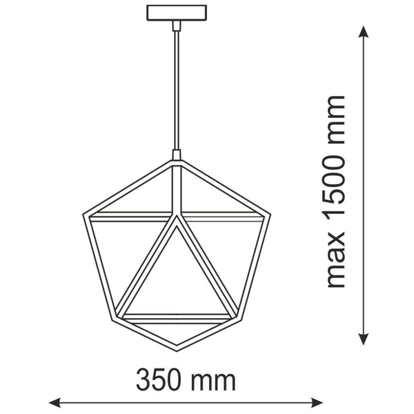 Retro LAMPA wisząca DENMARK 305534 IL MIO metalowa OPRAWA vintage zwis klatka czarna