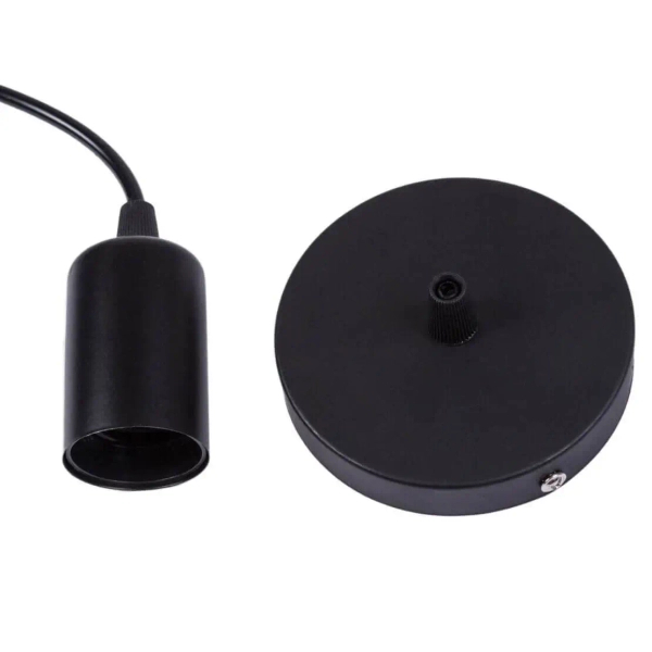 LAMPA wisząca OW-E27 Abigali metalowa OPRAWKA na żarówkę zwis czarny