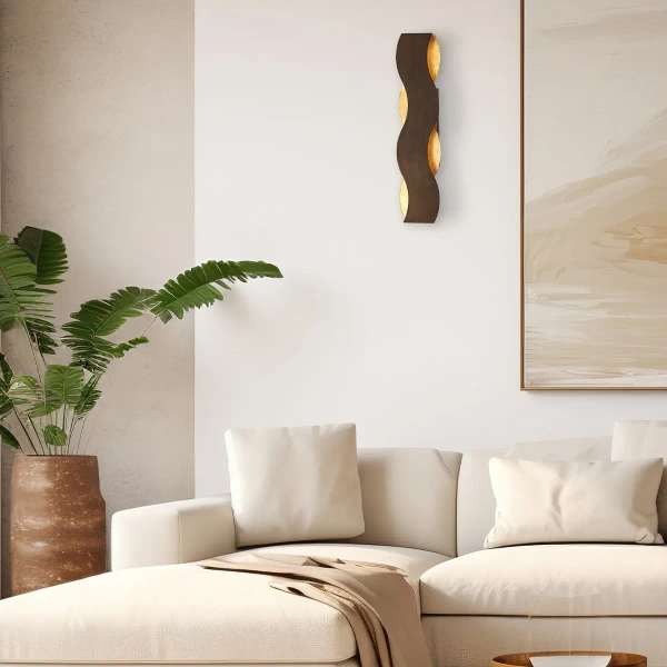 Kinkiet ścienny Vaughan QN-VAUGHAN-1W-BRZ-GD LED 35W 3000K brązowy