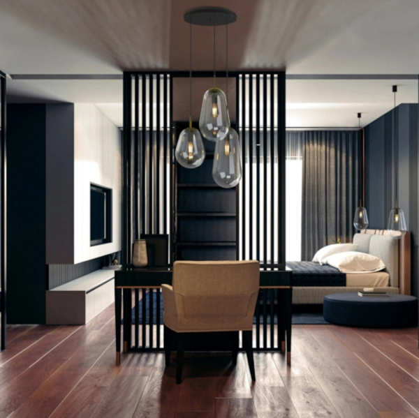 Loftowa lampa wisząca Pear 7797 przezroczysta kropla do salonu