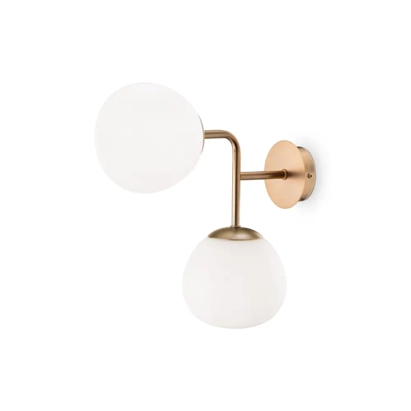 Ścienna lampa kulista Erich MOD221WL-02G kule białe złote