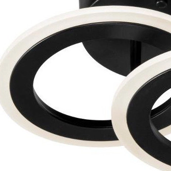 Ledowa lampa sufitowa W1706-2S plafon okrągły 36W 3000K ringi czarne