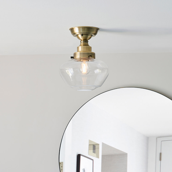 Lampa sufitowa szklana Camberley 97687 mosiądz przezroczysty