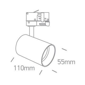 Regulowana lampa sufitowa ISA MYL.00082 LED 12W 3000K 3-fazowa tuba biały