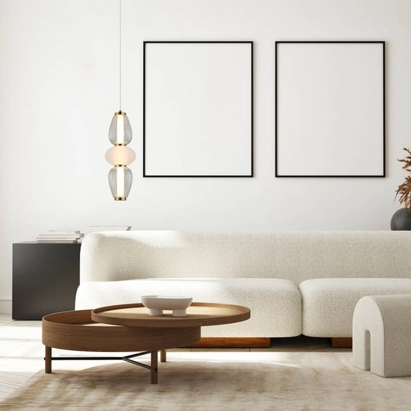 Szklana lampa zawieszana Gastel PND-74937-3-BK LED 16W 3000K biały złoty