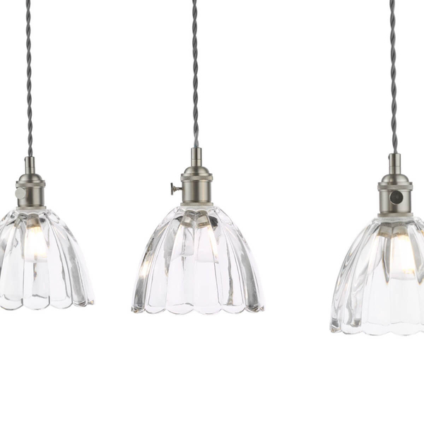 Lampa potrójna wisząca Hadano HAD3661-11 szklana chrom przezroczysty