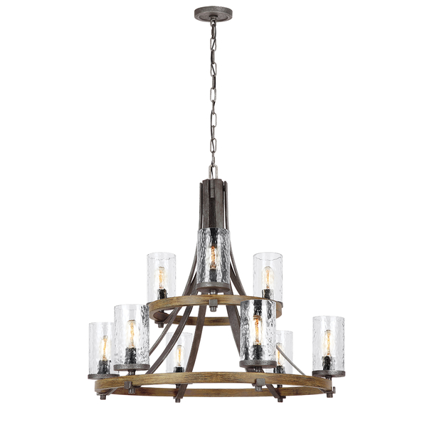 Industrialna lampa wisząca QN-ANGELO9 na łańcuchu czarna