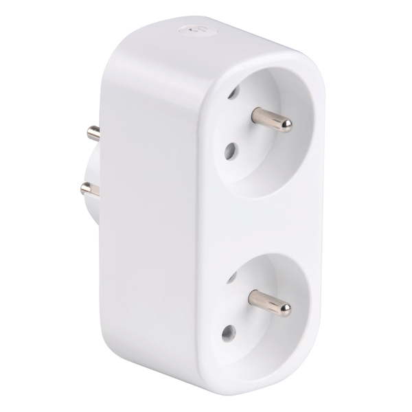 Podwójne gniazdko sterowane smartfonem 315922 Tuya Smart Wifi białe