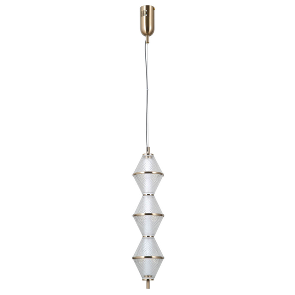 Lampa wisząca Fuente PND-34395-3V-HBR LED 45W 3000K złoty przezroczysty