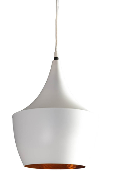 Metalowa lampa wisząca Orient salonowa nad stół biała złota