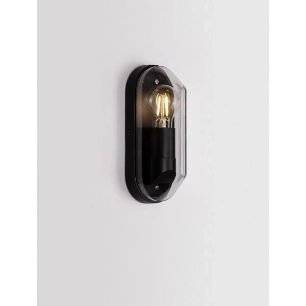 Lampa ścienna ogrodowa CASVELO LE75253 loftowa szklana IP65 antracyt