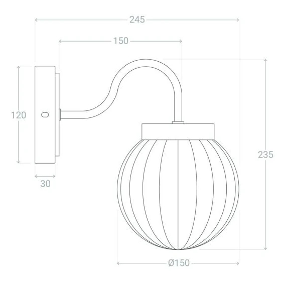 Szklana lampa ścienna Librio ABR-KZS-E27 Abruzzo IP44 złoty przezroczysty