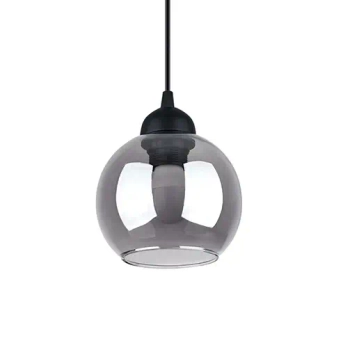 Industrialna lampa wisząca ALINO SL.1141 szklana kula czarna przydymiona