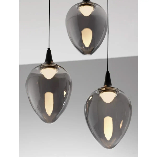 Potrójna lampa wisząca VAZENDO LE45116 LED 18W 3000K szary czarny