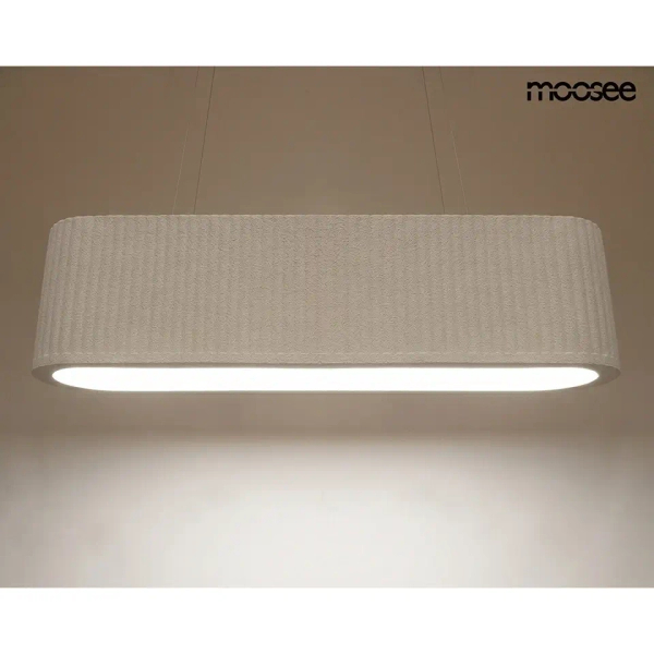 Ryflowana lampa wisząca MAZAYA biała MSE1501100607 1xLED 71,5W nad stół