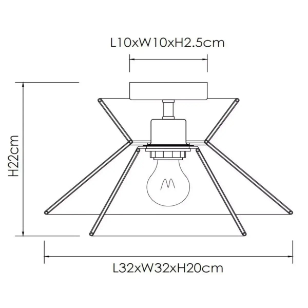 Lampa sufitowa TASMAN 10120/32/72 Lucide naturalna eko beżowa mosiądz