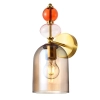 Szklana lampa ścienna TROPEA LP-2004/1W AM do jadalni bursztynowa