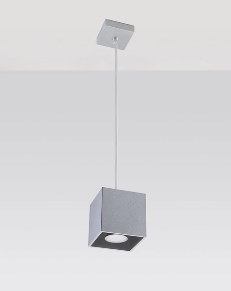 LAMPA SL.0061 metalowa OPRAWA zwis kostka cube szara