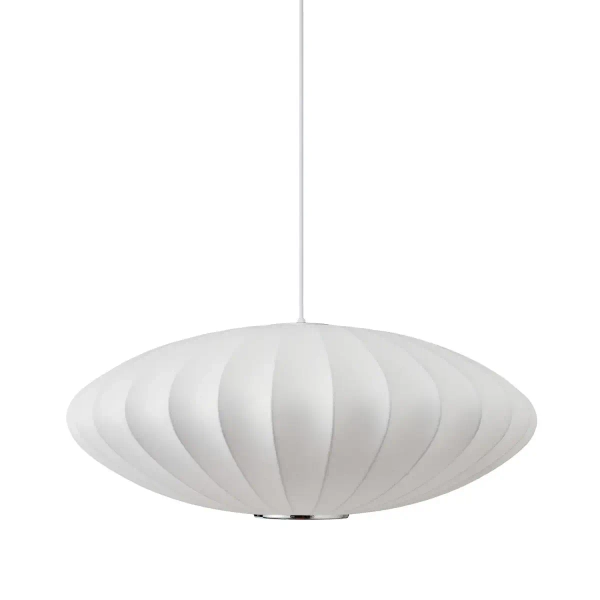 Lampa wisząca SILK FLAT ST-2328-60 z tkaniny kula biały