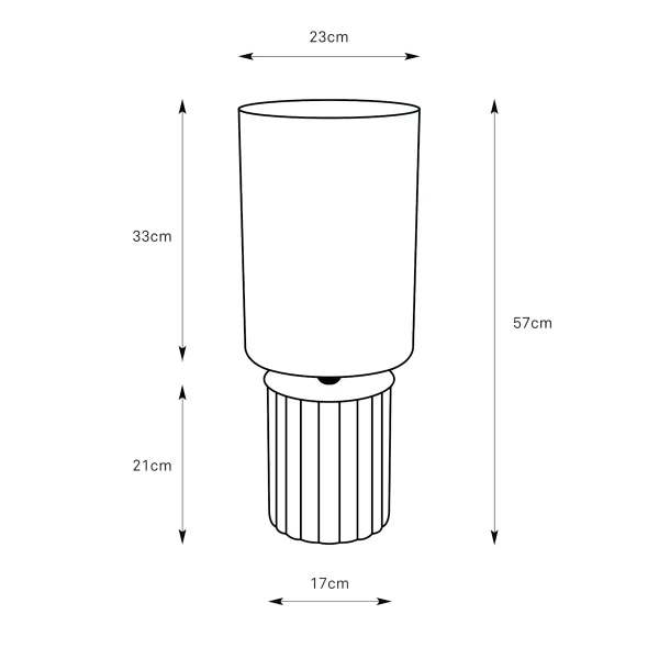 Lampka biurkowa Can 108831 bawełniana z abażurem biały szary
