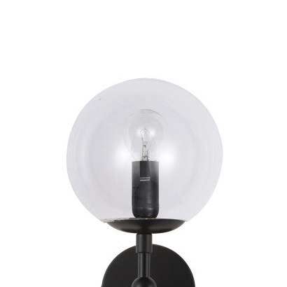 Loftowa lampa DORADO LP-002/2W BK Transp. Light Prestige kinkiet do sypialni czarny przezroczysty