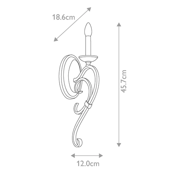 Kinkiet ścienny świecznikowy Taulbee KL-TAULBEE1 Kichler pałacowy brązowy